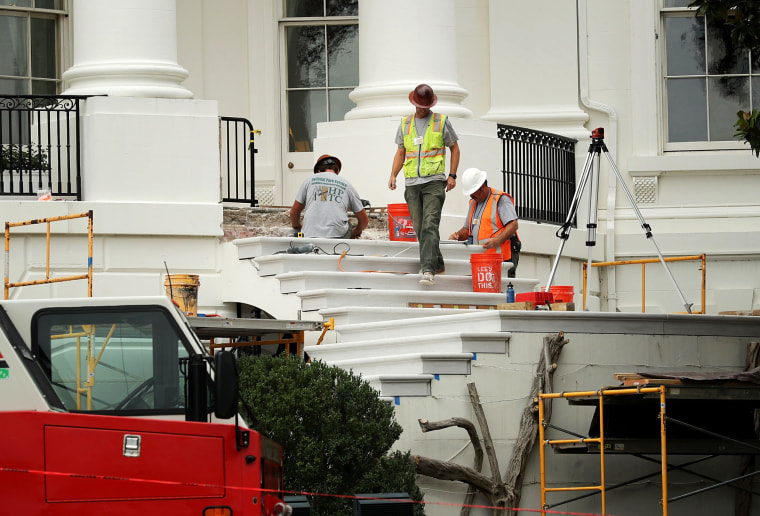 Image: Parts Of The West Wing Within White House Undergo Renovations
