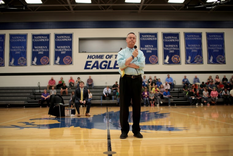 Image: U.S. Rep. Rod Blum (R-IA) hosts a town hall meeting on May 9, 2017 in Cedar Rapids, Iowa.