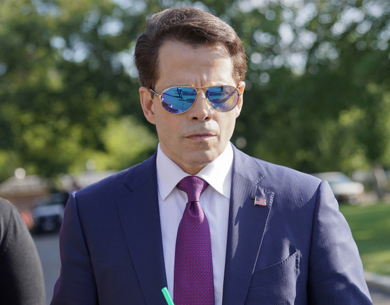 Image: In this July 25, 2017, photo, then-White House communications director Anthony Scaramucci walks back to the West Wing of the White House in Washington.