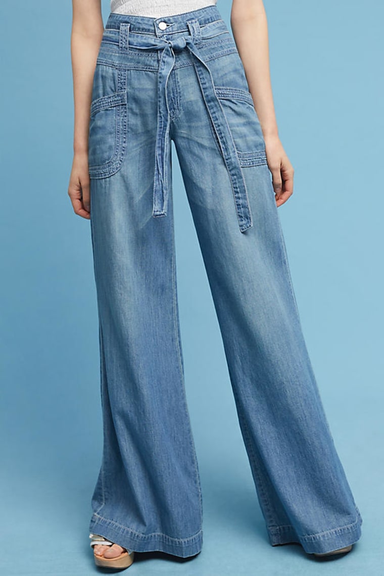 Tie waist wide leg 2024 jeans