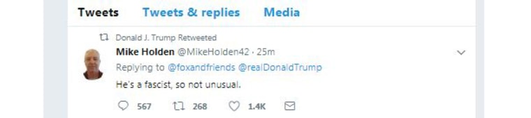 President Donald Trump retweeted this message Tuesday morning.