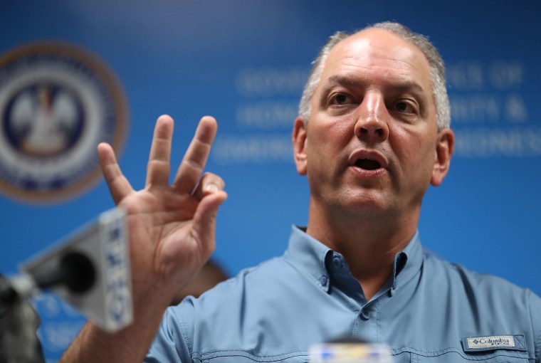 Image: Louisiana Governor John Bel Edwards speaks during a press conference