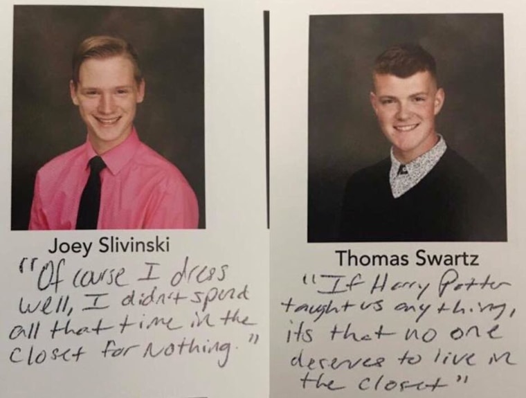 Openly gay Kearney High School students Joey Slivinski and Thomas Swartz