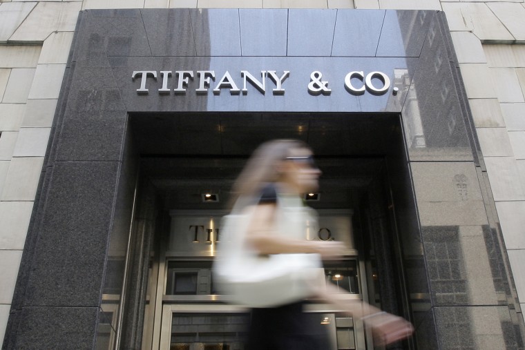 A pedestrian passes a Tiffany and Co. jewelry store in Philadelphia.