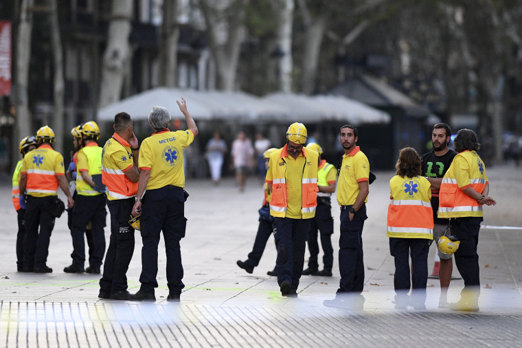 Image: Van Hits Crowds In Barcelona's Las Ramblas
