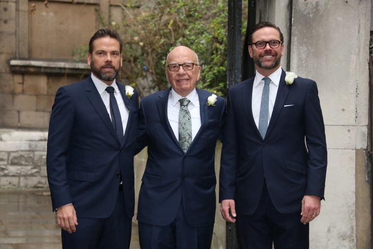 Image: Lachlan Murdoch, Rupert Murdoch and James Murdoch