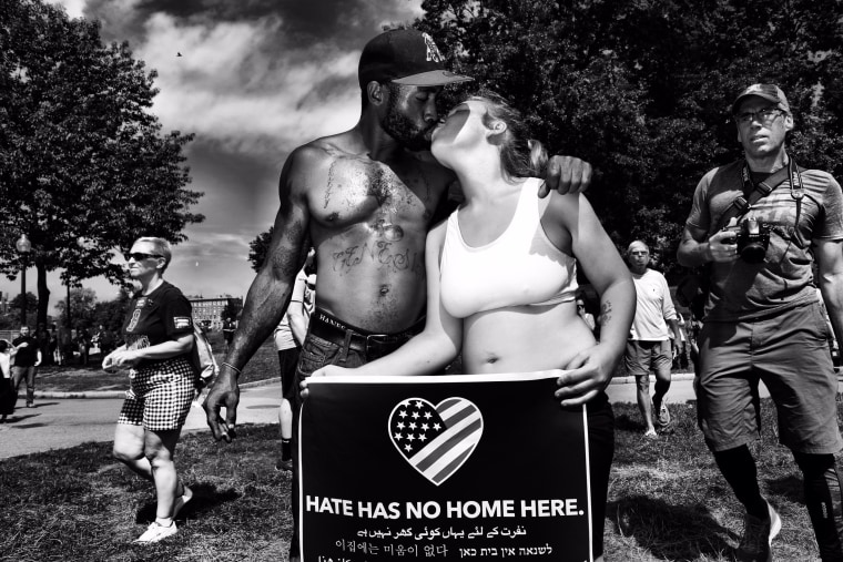 Image: Protesters kiss in the Boston Common.