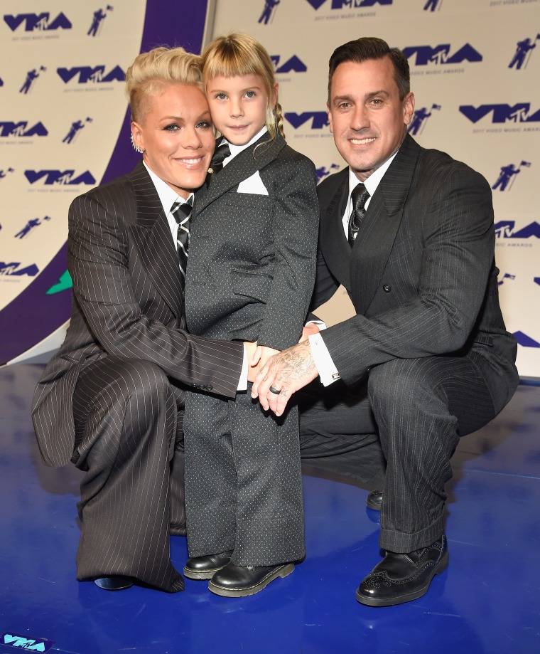 Pink with Carey Hart and daughter Willow at MTV Video Music Awards 
