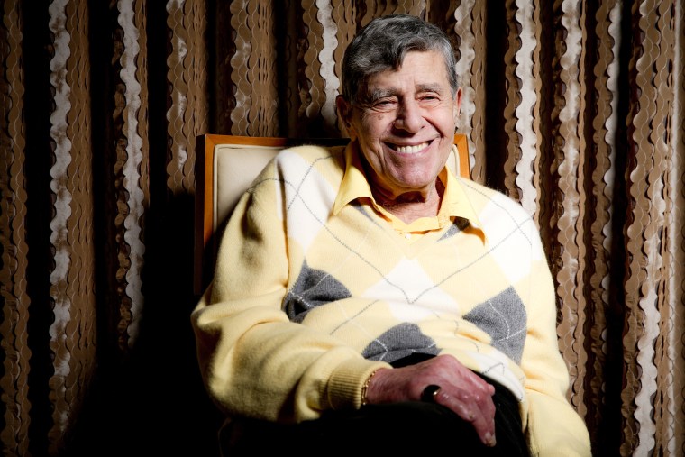 Image: Comedian Jerry Lewis reacts during an interview at the Four Seasons Hotel in Los Angeles, on Aug. 24, 2016. Getting older has been frustrating.