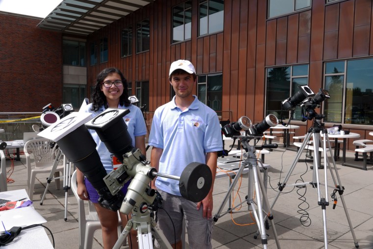 Williams College students Cielo Perez and Christian Lockwood will be working with astronomer Jay Pasachoff to collect data and images during the eclipse from the grounds of Willamette University in Salem, Oregon.