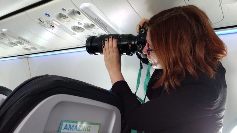 IMAGE: Tanya Harrison aboard the eclipse flight