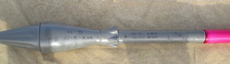 An assembled rocket-propelled grenade intercepted in the Jie Shun shipment. The ship's bill of lading misidentified the parts as pieces of an underwater pump.