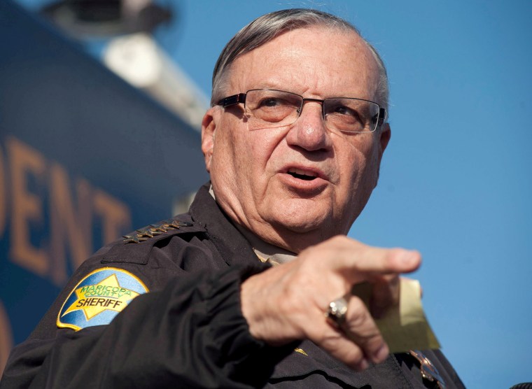 Image: Maricopa County Sheriff Joe Arpaio announces newly launched program aimed at providing security around schools in Anthem, Arizona