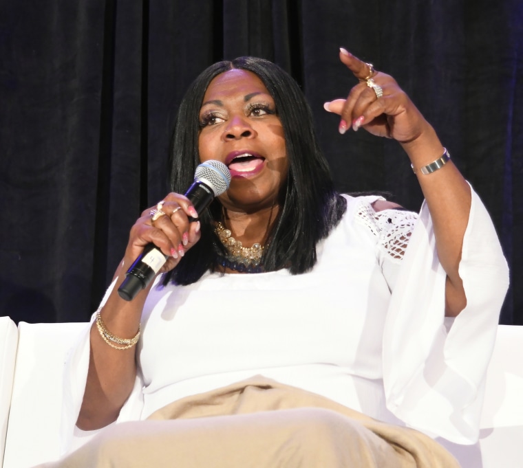 Valerie Castile speaks on a panel to the National Association of Black Journalists about coping with the loss of her son Philando Castile, who was shot and killed by a police officer while in his vehicle.