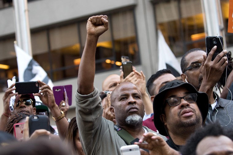 Image: Rally In Support Of NFL Quarterback Colin Kaepernick Outside The League's HQ In New York
