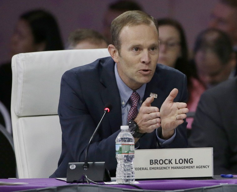 Image: FEMA Director Brock Long addresses a plenary session entitled "Preparing for the Extreme: Building Resilient Communities" on the third day of the National Governors Association's meeting, July 15, 2017, in Providence, Rhode Island.