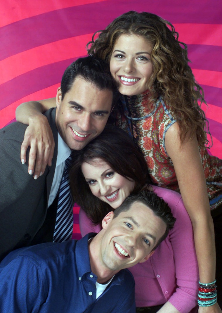 Debra Messing as Grace, Eric McCormack as Will, Megan Mullally as Karen, Sean Hayes as Jack are shown in the in the NBC series "Will &amp; Grace."