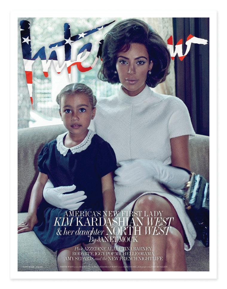 Kim Kardashian dresses up like Jackie Kennedy in the September issue of Interview.