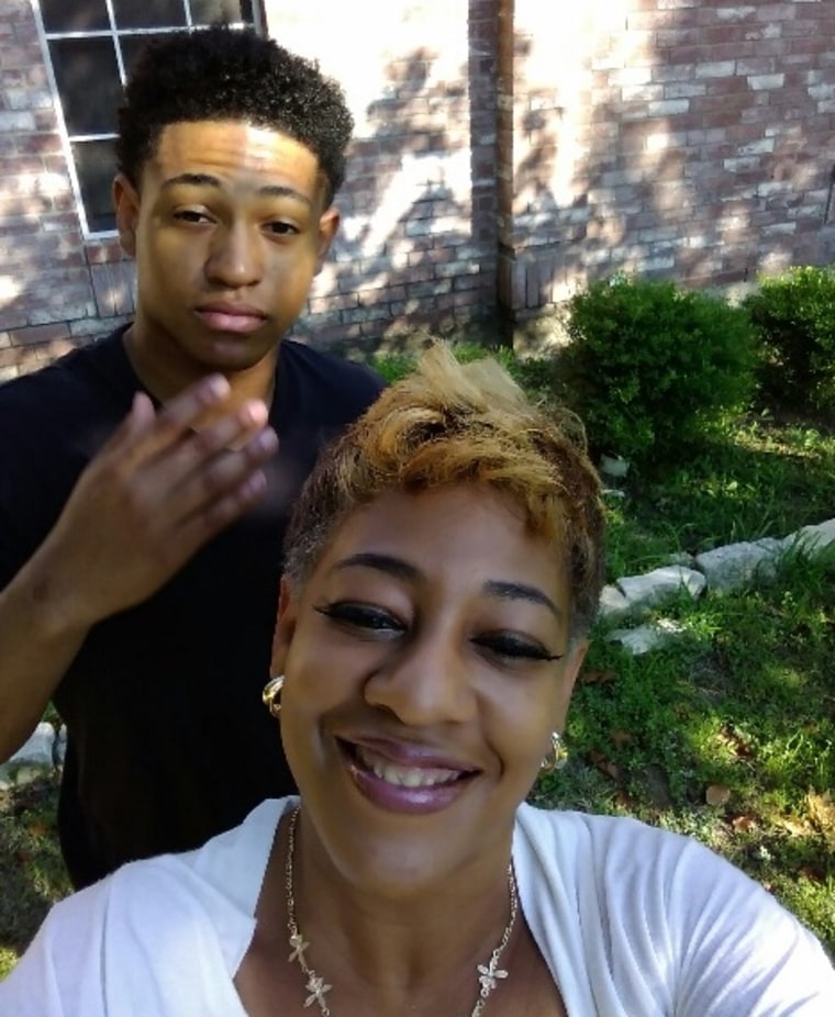 The mom behind the camera: Crystal Alexander with her eldest son.