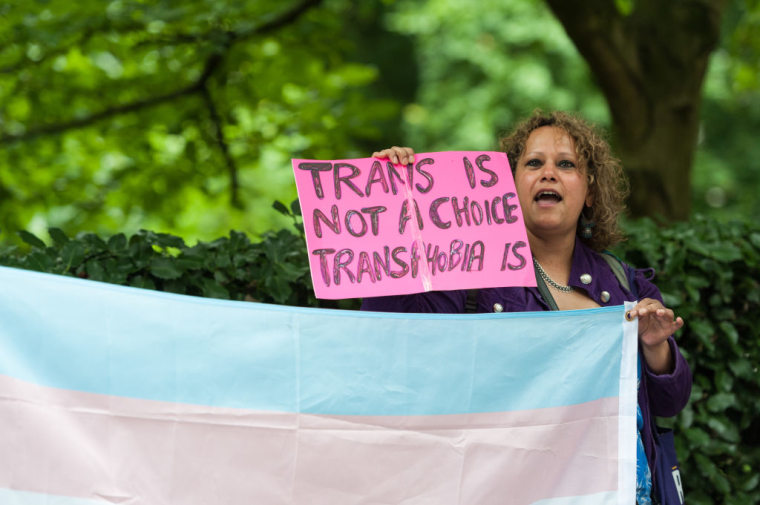 Protest Against Donald Trump's Transgender Military Ban In London