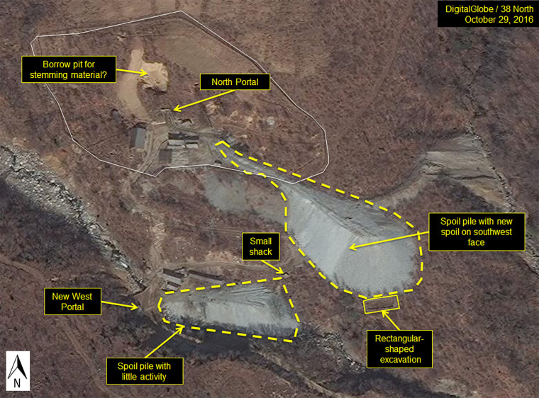 Image: Excavation continued underground on Oct. 19, 2016 in the North Portal area at the Punggye-Ri Nuclear Test Site, suggesting more tests to come in the same tunnel complex directly under Mt. Mantap.