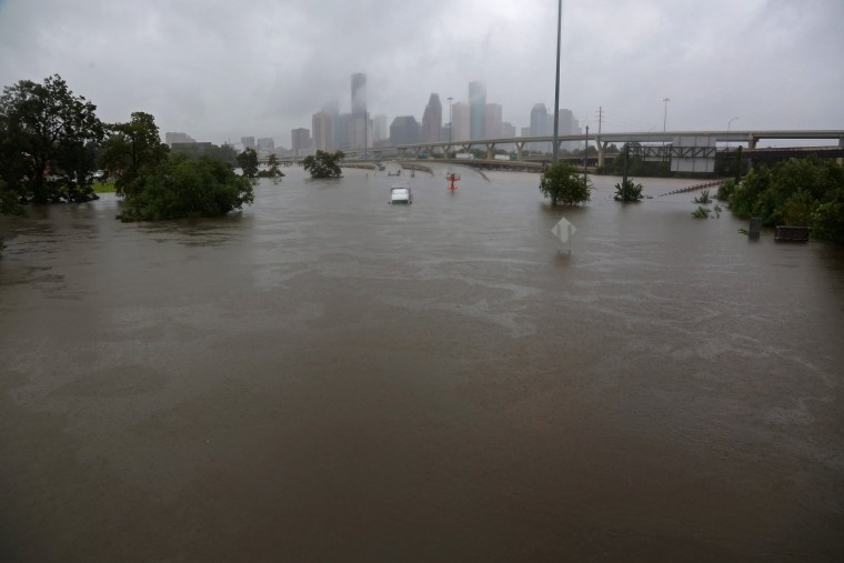 Image: Interstate highway 45 is submerged from the effects of Hurricane Harvey