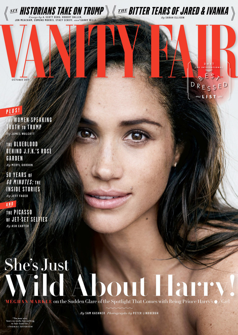 Image: Actress Meghan Markle poses for the October 2017 cover of Vanity Fair