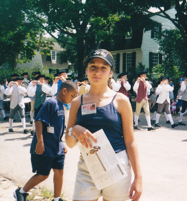 Helaina Hovitz in Colonial Williamsburg one week before September 11, 2001