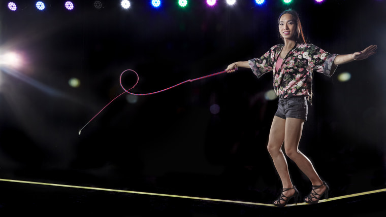 April Choi - Most stock whip cracks on a slackline in one minute
Guinness World Records 2016
Photo Credit: Kevin Scott Ramos/Guinness World Records