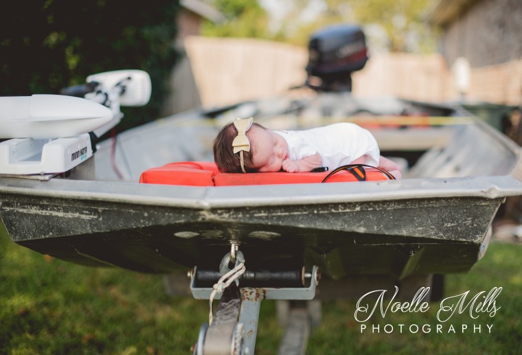 Hope Chimeno dozes on the same rescue boat that saved her from Hurricane Harvey's floodwaters.