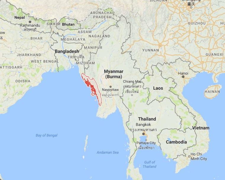 Image: Map showing Myanmar's Rakhine state