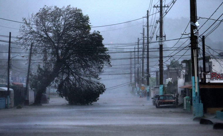 Image: A street is flooded as Hurricane Irma passes through Fajardo, Puerto Rico