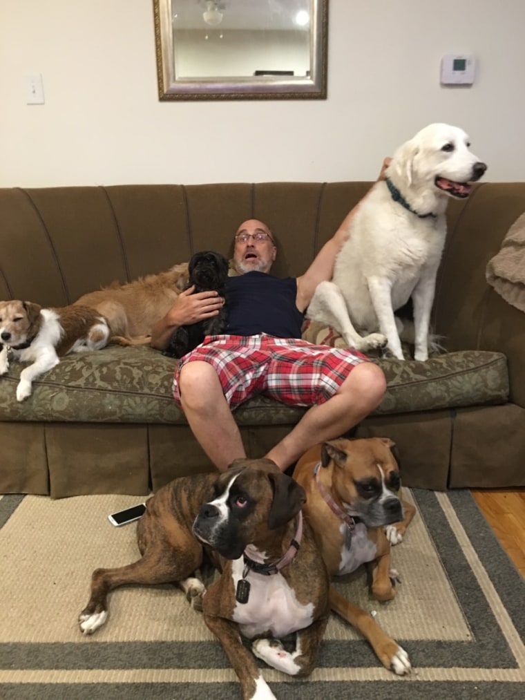 Steven Knight with his dogs