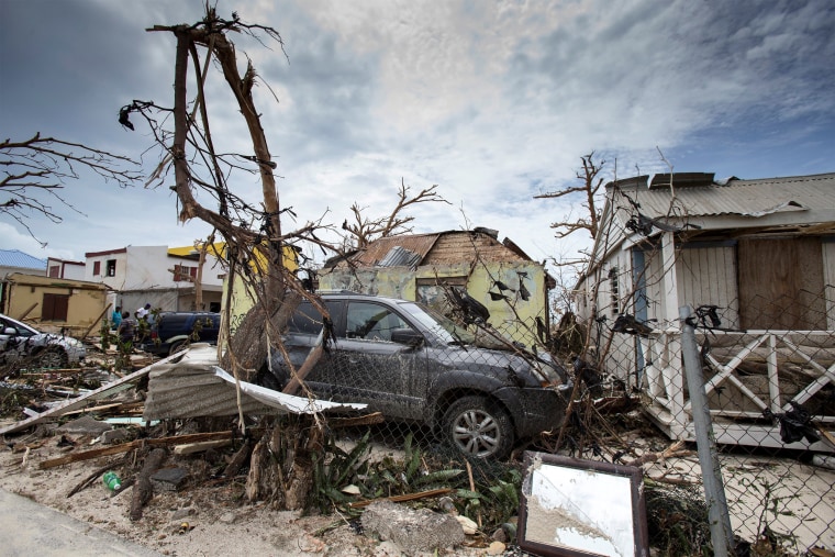 Image: View of the aftermath of Hurricane Irma on Sint Maarten Dutch part of Saint Martin island in the Carribean