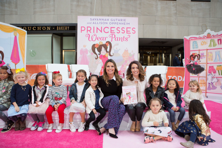 Savannah Guthrie, Allison Oppenheim, and some of their "Princesses Wear Pants" fans.