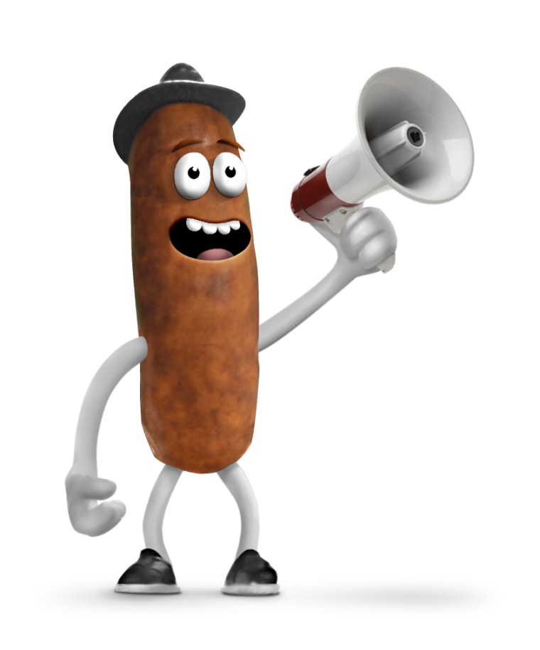 Denny's sausage mascot has unfortunate resemblance