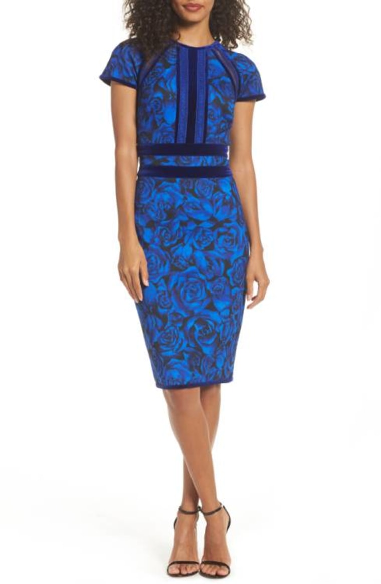 Tadashi Shoji Rose Print Sheath Dress