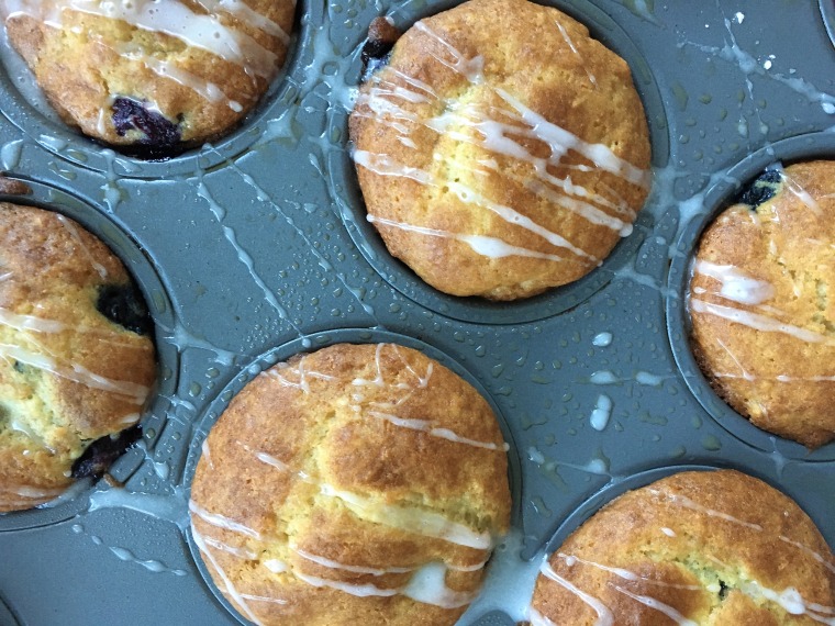 Kate Scarlata's gluten free and low-FODMAP blueberry muffins.