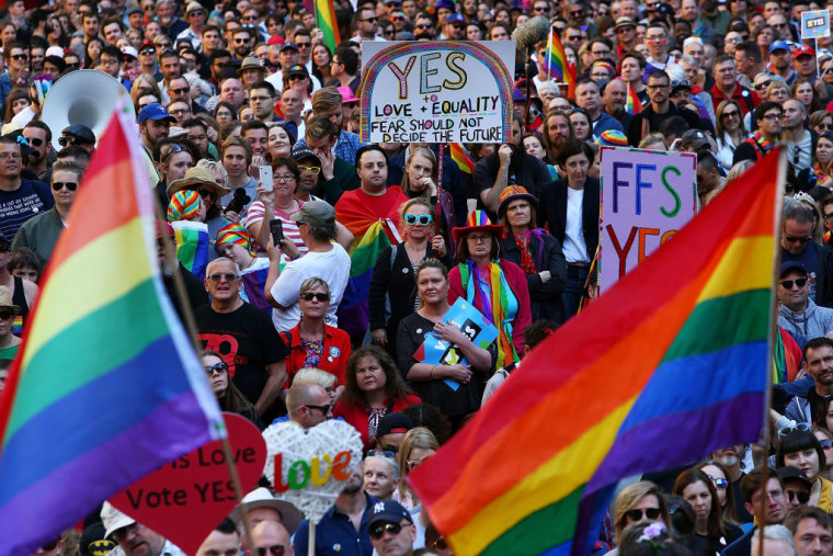 Sydneysiders Rally For Marriage Equality Ahead Of National Postal Vote On Same-Sex Marriage