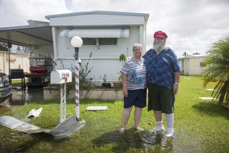 Image: Marcia and Paul Ashby in Holiday Manor in Naples, Florida after Hurricane Irma hit the area.