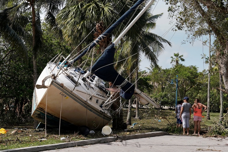 Image: Wrecked boats that have come ashore are pictured in Coconut Grove following Hurricane Irma in Miami, Florida