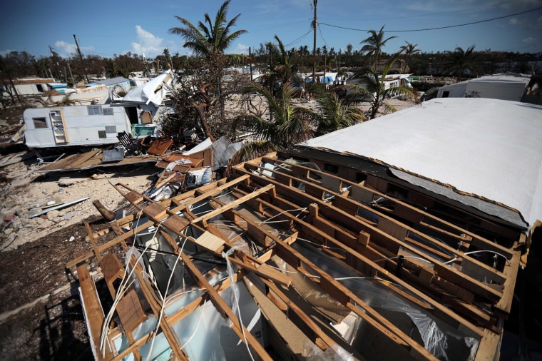 Image: A destroyed trailer park is seen after Hurricane Irma strikes Florida, in Plantation Key in the Florida Keys