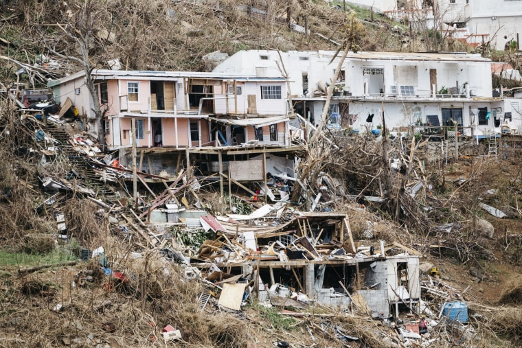 Image: Homes destroyed by Hurricane Irma in St. Thomas, U.S. Virgin Islands.