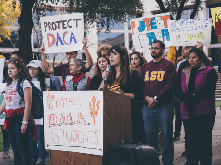 Reyna Montoya at a recent rally advocating for DACA.