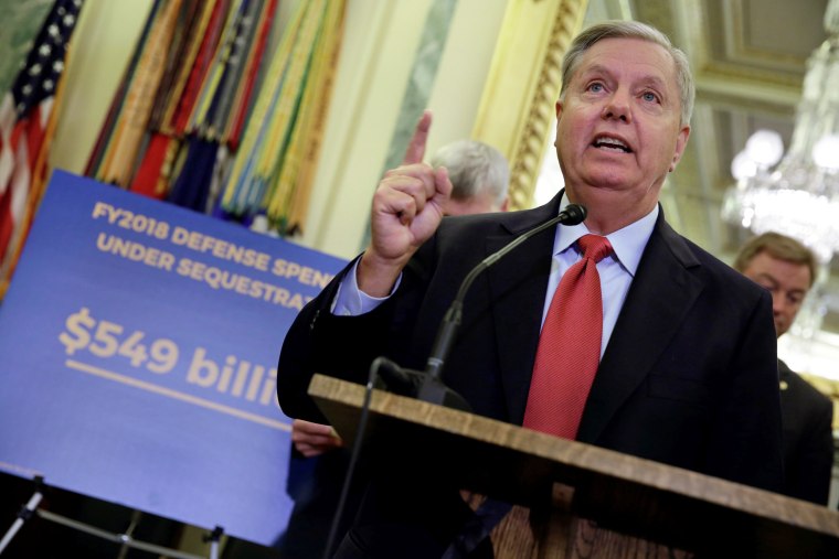 Image: Senator Lindsey Graham (R-SC) speaks during a news conference