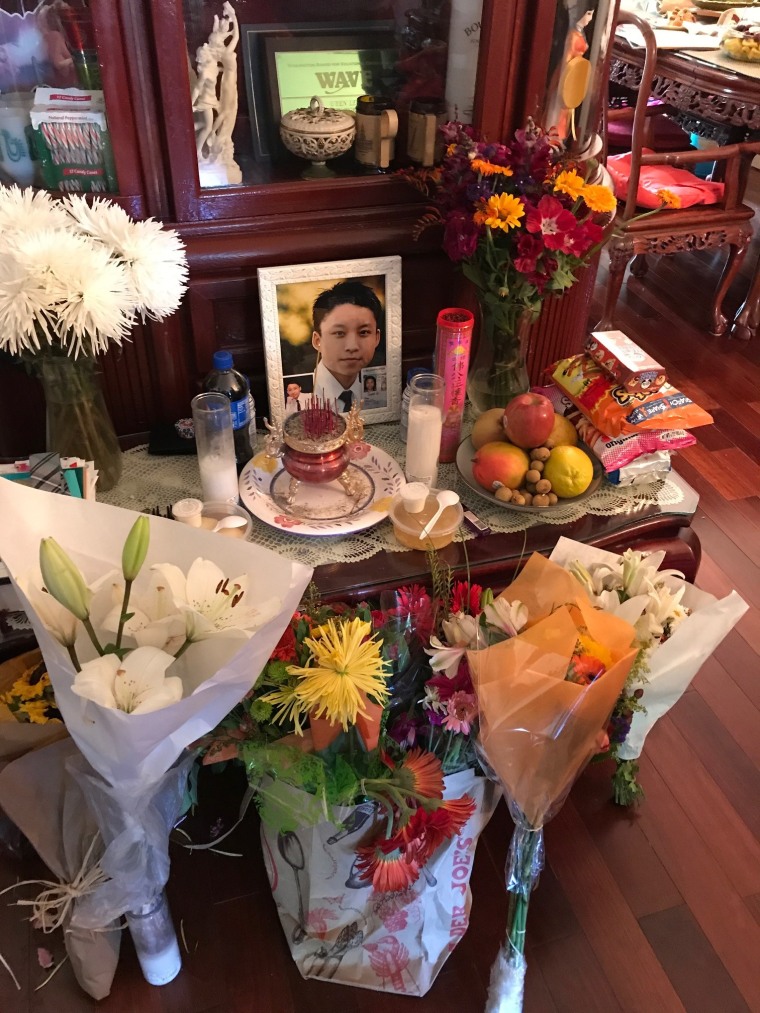 A memorial altar to Tommy Le