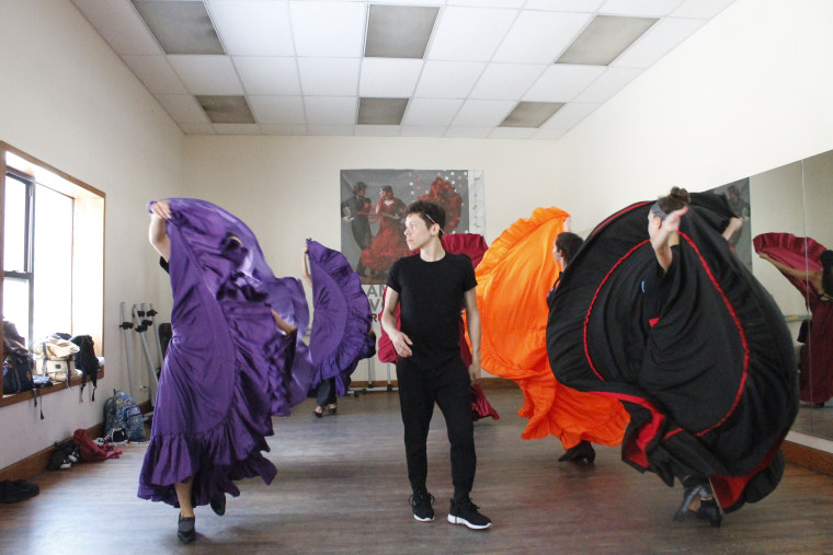 Dancers from "Ballet Nepantla" rehearse for an upcoming show.