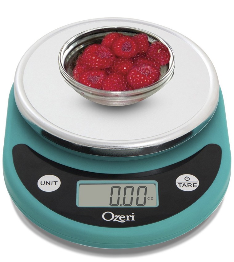 Food scale in robins egg blue