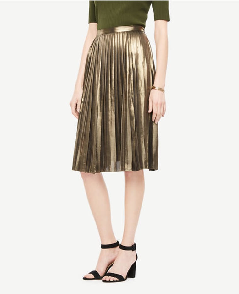 metallic skirt, ann taylor, shopping, fashion, style, fall fashion