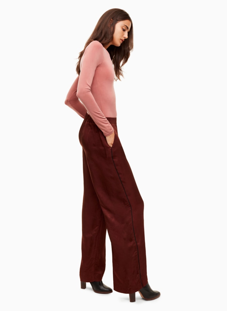 fall fashion, silk pants, shopping